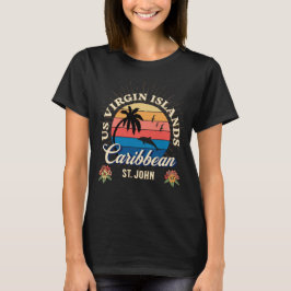 Amerikanska Jungfruöarna St. John USVI Tropical T Shirt