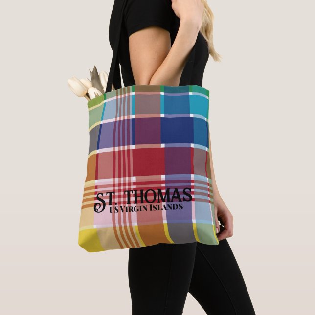 Amerikanska Jungfruöarna St. Thomas USVI Madras Tygkasse (Närbild)