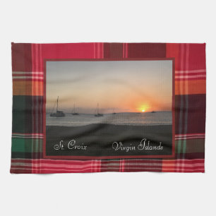 Amerikanska Jungfruöarna Sunset St. Croix USVI Mad Kökshandduk