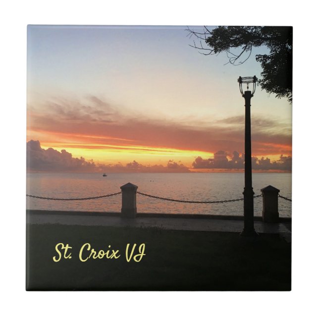 Amerikanska Jungfruöarna Sunset Tropical Caribbean Kakelplatta (Framsidan)