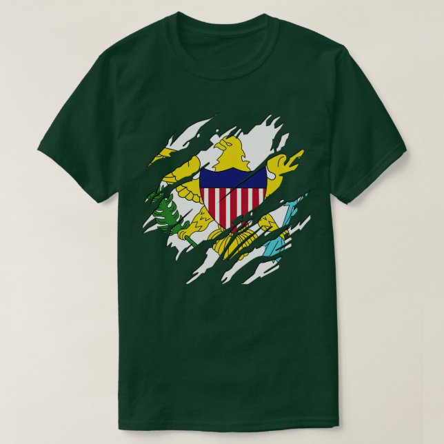 Amerikanska Jungfruöarna T Shirt (Design framsida)
