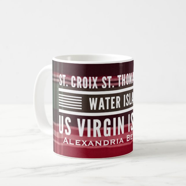 Amerikanska Jungfruöarna USVI Caribbean Madras Anp Kaffemugg (Framsida vänster)