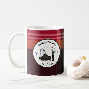 Amerikanska Jungfruöarna USVI Madras-rutig St. Cro Kaffemugg