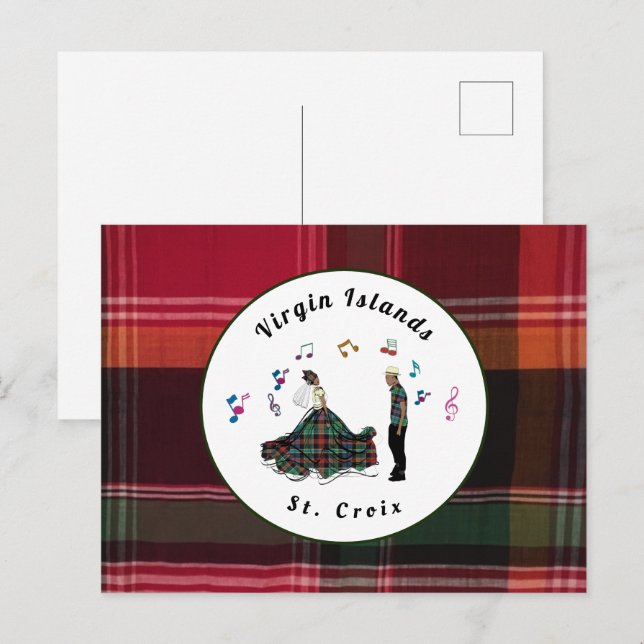 Amerikanska Jungfruöarna USVI Madras St. Croix Dan Vykort (Fram/baksida)