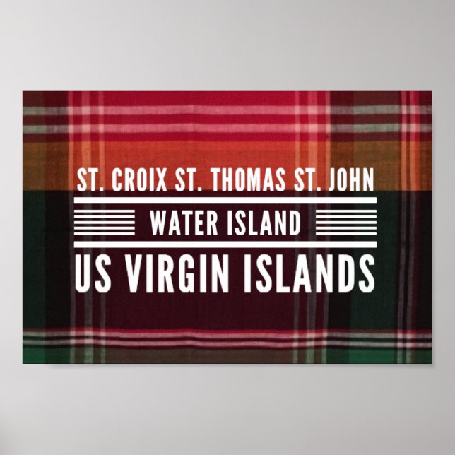 Amerikanska Jungfruöarna USVI St. Croix St. Thomas Poster (Framsidan)
