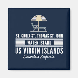 Amerikanska Jungfruöarna USVI Västindien personali Magnet