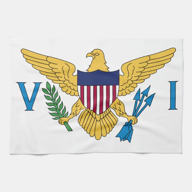 Amerikanska Jungfruöarnas flagga Kökshandduk (Horisontell)