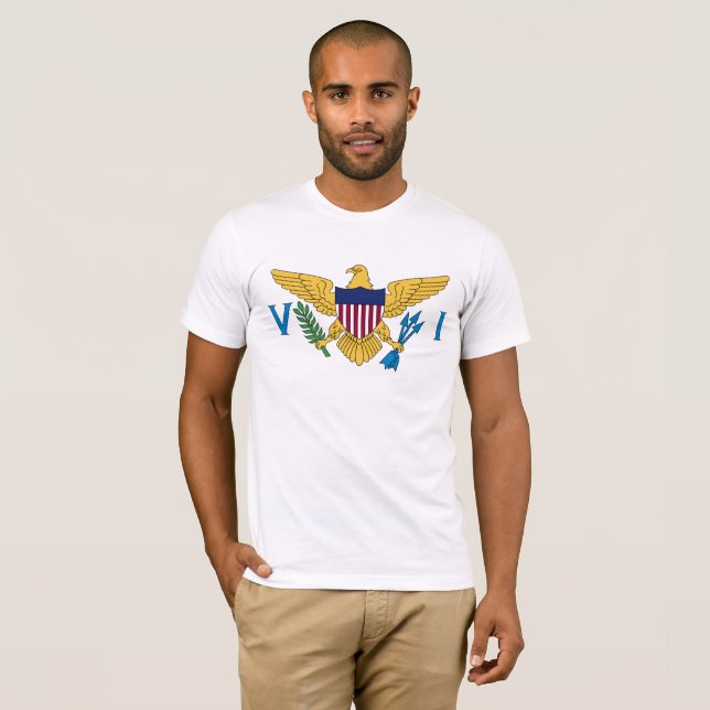 Amerikanska Jungfruöarnas flagga T Shirt (Hel framsida)