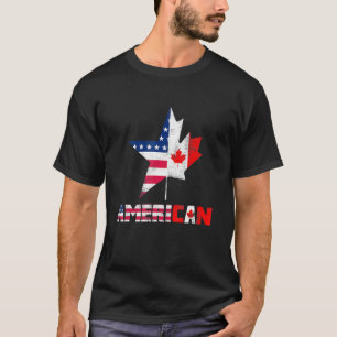 Amerikanska kanadensiska Flagga Ameri Can T Shirt