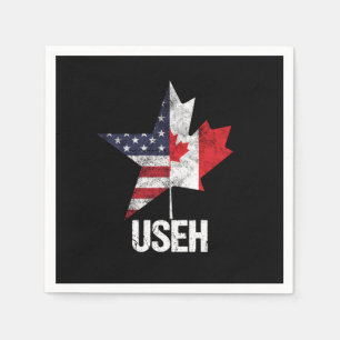 Amerikanska kanskt Kanada United Stater USA flagga Pappersservett