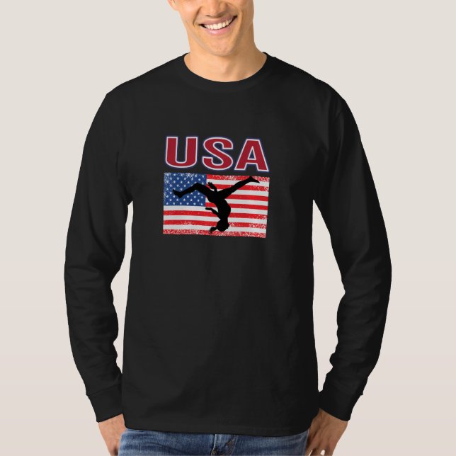 Amerikanska Kärlek Gymnast Gymnastics vid sommarsp T Shirt (Framsida)