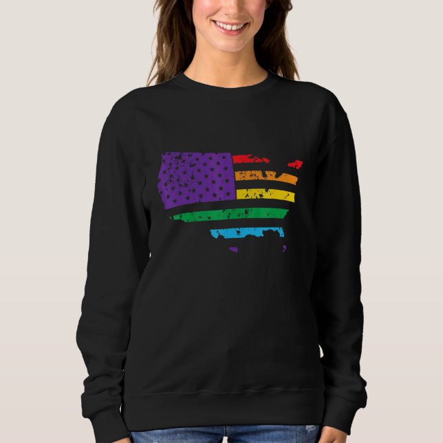 Amerikanska karta-HBT-pridet T Shirt (Framsida)