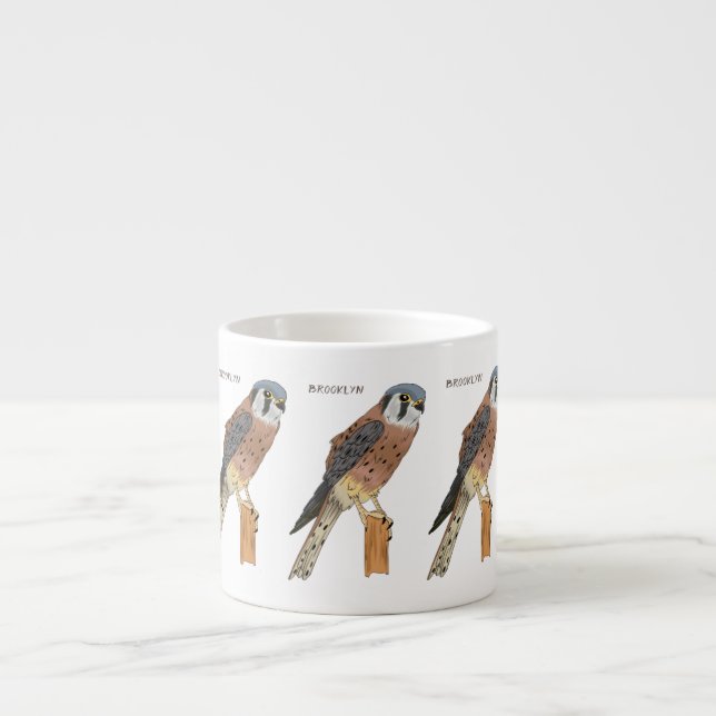 Amerikanska Kestrelfågelillustration Espressomugg (Framsidan)