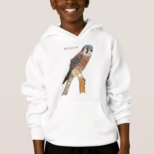 Amerikanska Kestrelfågelillustration T Shirt (Framsida)