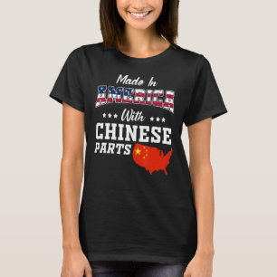 Amerikanska kinesiska reservdelar Chinan Karta USA T Shirt