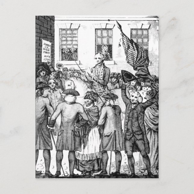 Amerikanska kolonister förklarade sig vykort (Framsida)