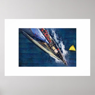 Amerikanska kopp Sailing, segelbåt, segelbåt tävli Poster