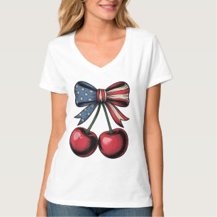 Amerikanska körsbär 4:e juli Independence day T Shirt