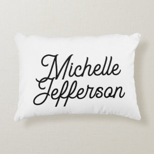 Amerikanska Kreativet Trendig White Black Calligra Prydnadskudde