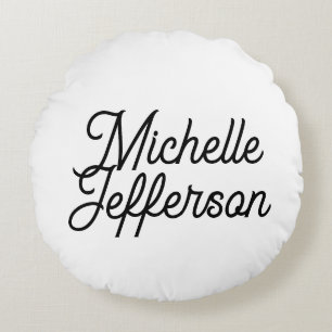 Amerikanska Kreativet Trendig White Black Calligra Rund Kudde