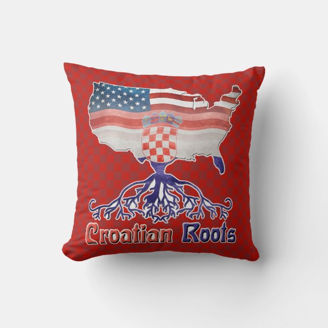 Amerikanska kroatiska rötter Pillow Kudde (Framsida)