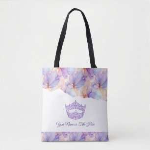 Amerikanska Krona Bläck Blommigt Tote Bag Tygkasse