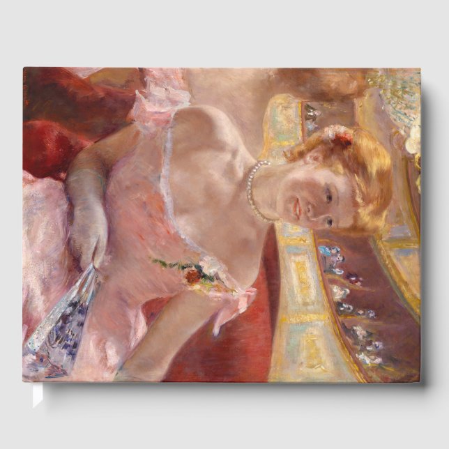 Amerikanska kvinnor med Pearl Necklace & Rosa Dres Gästböcker (Framsida)