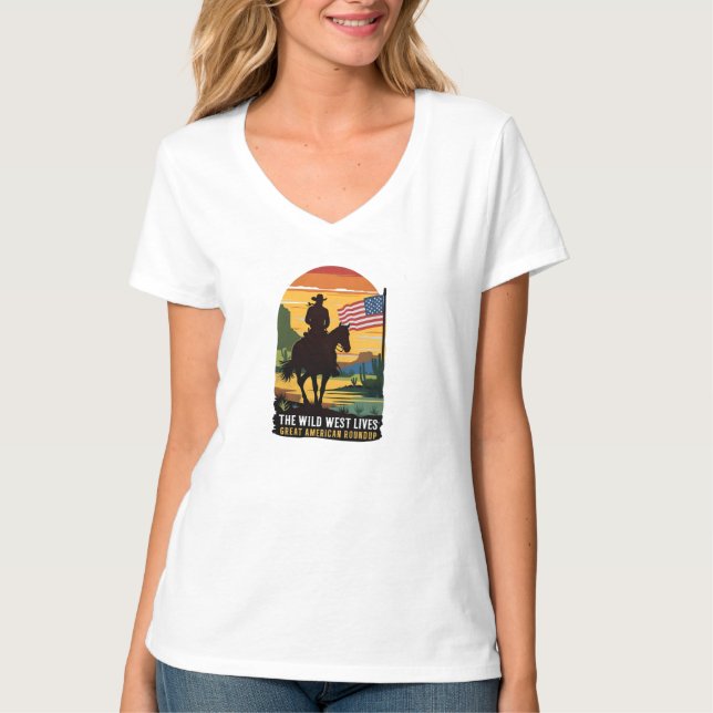 Amerikanska kvinnoskjortor, amerikansk kvinnskjort t shirt (Framsida)