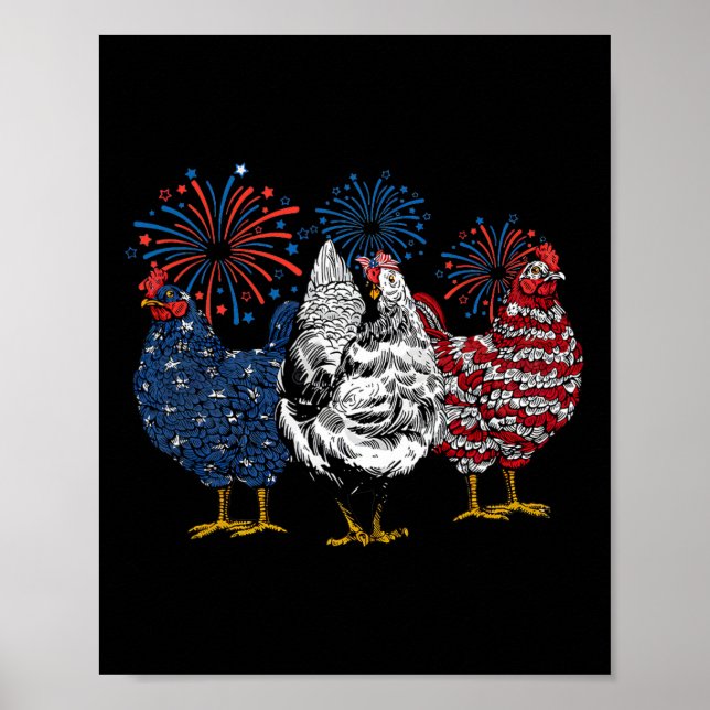 Amerikanska kycklingar, ynka 4:e juli-Firewor Poster (Framsidan)