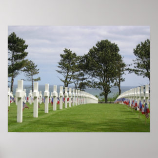 Amerikanska kyrkogården i Normandie Poster