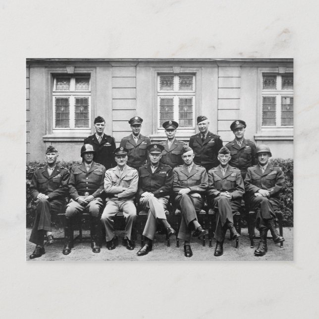 Amerikanska ledande militära Officieller i Världsk Vykort (Framsida)