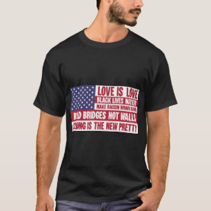 Amerikanska liberalaktivisten USA flagga i USA Lä T Shirt