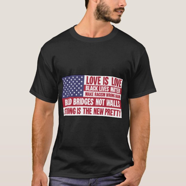 Amerikanska liberalaktivisten USA flagga i USA Läm T Shirt (Framsida)