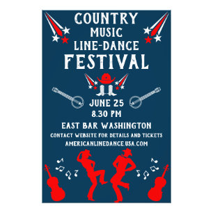 Amerikanska Line Dancing Festival och Party Fototryck