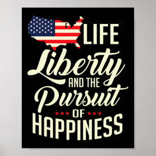 Amerikanska livets frihet och strävan efter lycka poster