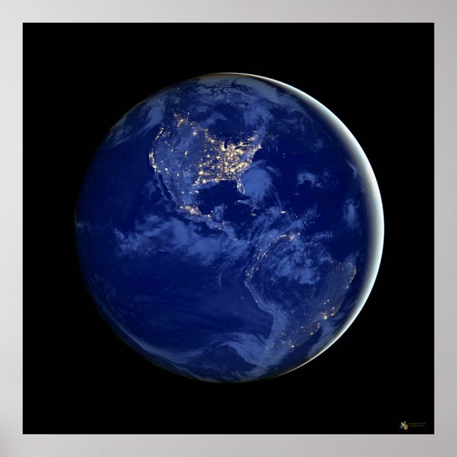 Amerikanska Ljus Poster Satellite (Framsidan)