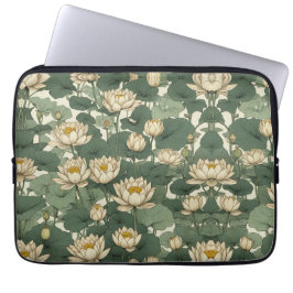 Amerikanska Lotus-blommor mönster Laptop Fodral