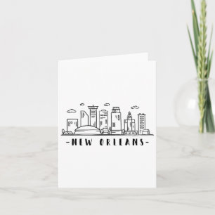Amerikanska Louisiana New Orleans Skyline Silhouet Kort