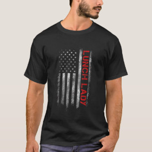 Amerikanska Lunch Dam United Stater US Flagga Pat T Shirt