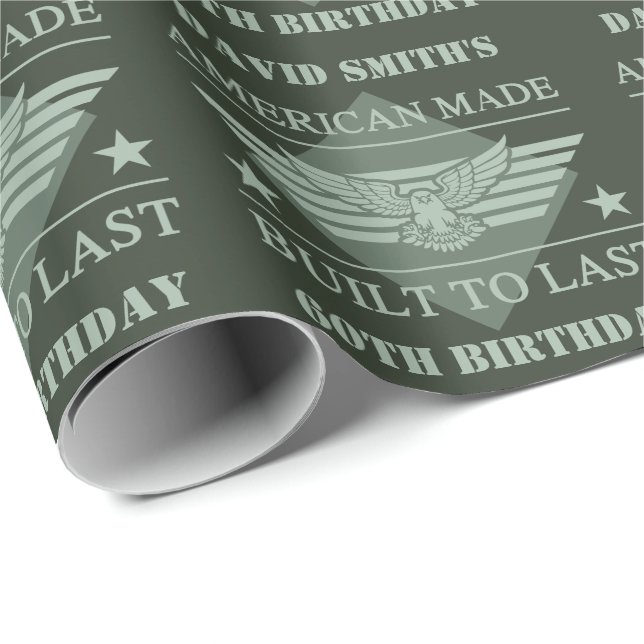 Amerikanska Made 60:e födelsedagen Presentpapper (Rullad Hörn)
