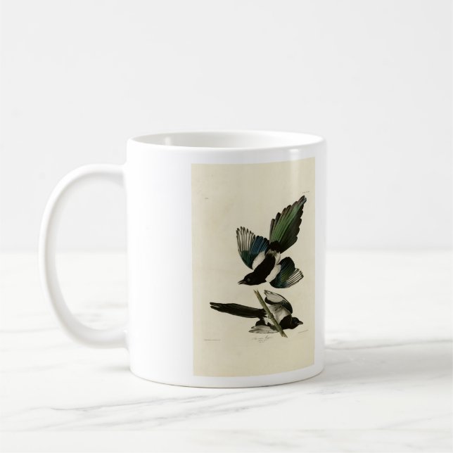 Amerikanska Magpie från Audubon's Birds of America Kaffemugg (Vänster)