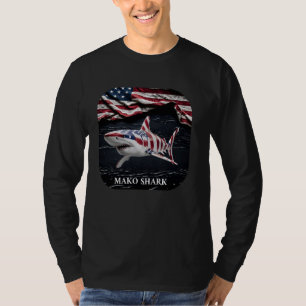 Amerikanska mako Shark Patriotic Ocean Awareness T Shirt