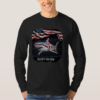 Amerikanska mako Shark Patriotic Ocean Awareness T Shirt