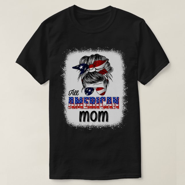 Amerikanska Mamma 4:e juli, Patriotic Women Mamma  T Shirt (Design framsida)