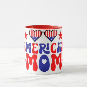 Amerikanska Mamma Lycklig 4 juli Mugg