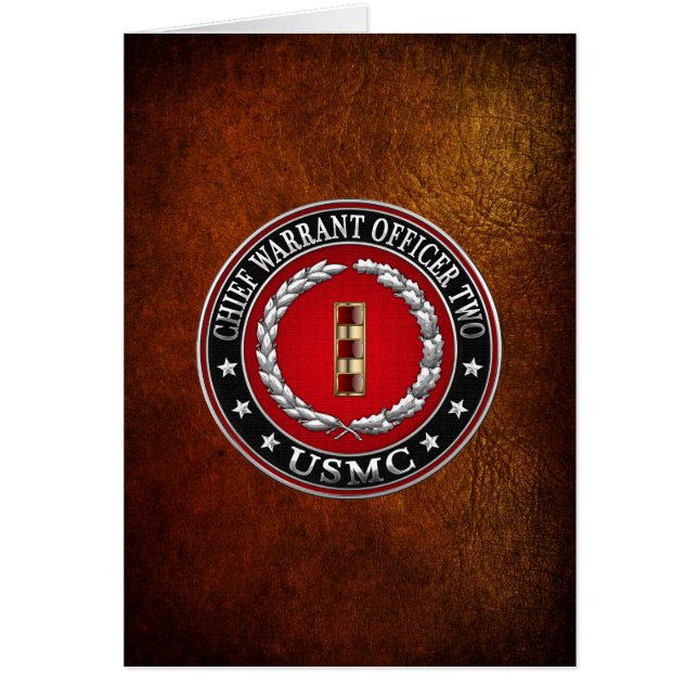 Amerikanska mariner: Chefsorder två (USMC CWO-2) [ Hälsningskort (Framsidan)