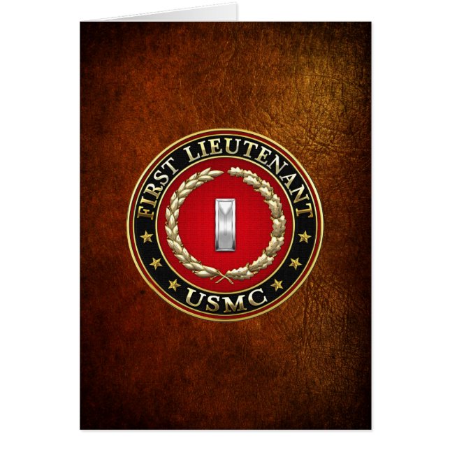 Amerikanska mariner: Första löjtnant (USMC 1stLt)  Hälsningskort (Framsidan)