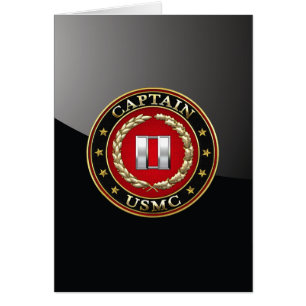 Amerikanska mariner: Kapten (USMC Capt) [3D] Hälsningskort