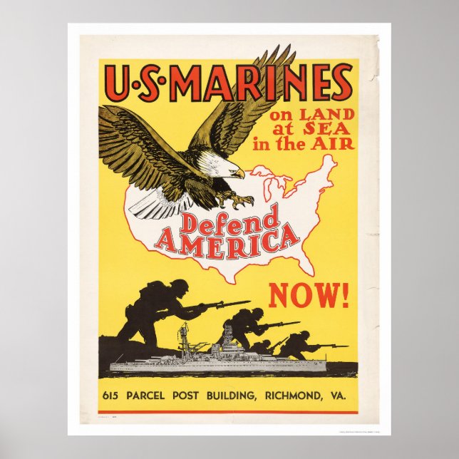 Amerikanska marinförsvaret poster (Framsidan)