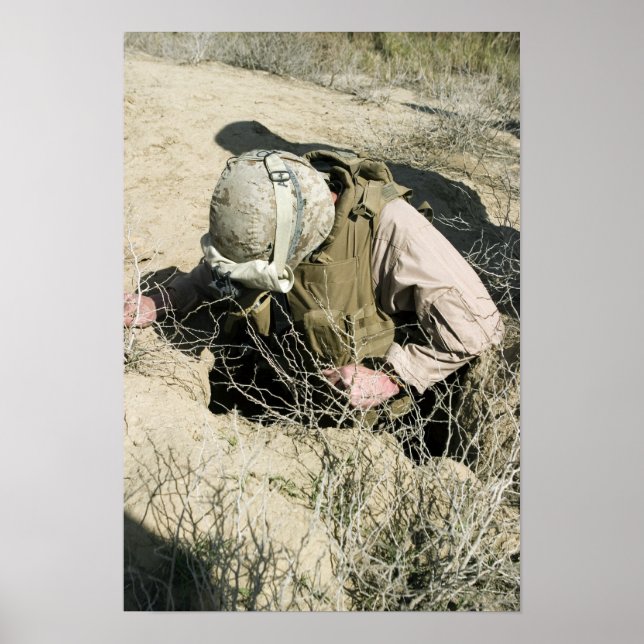 Amerikanska marinjumpar längs hål poster (Framsidan)